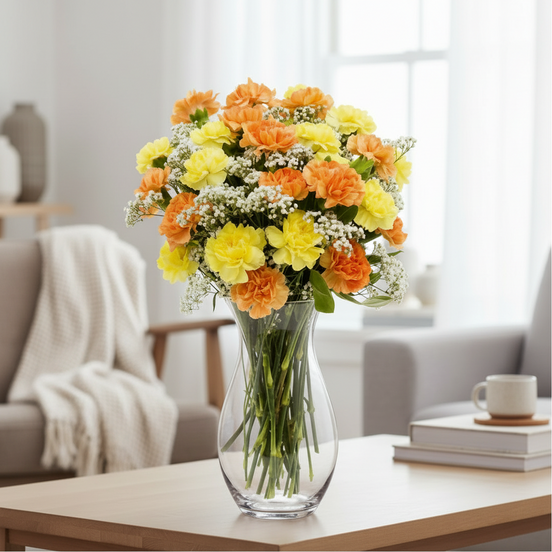Deluxe Golden Times Carnation Bouquet