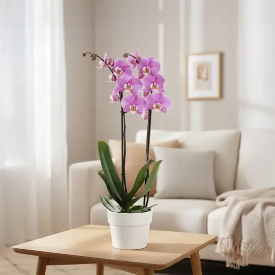 Raspberry Ripple  Twin-Spiked Potted Orchid